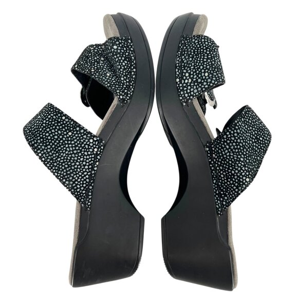 Dansko Sophie Sandals Double Strap Slip-on Black Silver Size 39 EU Size 9 US - Picture 7 of 10